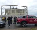 Bild: hme
Nur wenige Meter entfernt vom bisherigen Firmengebäude entsteht die neue Halle des Mietparks.