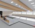 Bild:  Architekturbüro Wolfgang Schultes/exb
Die Fotoanimation des Architekturbüros Schultes zeigt, wie die Mehrfachsporthalle nach der Fertigstellung einmal aussehen sollte.