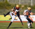 Bild: Benjamin Leithold
Die Mad Bulldogs (weiße Trikots) hatten gegen Neu-Ulm keine Chance.