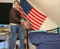 Bild: Nils Ganzmann
Über dem Bett von Lucas Cahow hängt eine große USA-Flagge, die seine Gastfamilie vor seiner Ankunft aufgehängt hat.