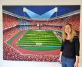 Bild: bl
Mit ihrer Ausstellung "Fußballfieber24" gibt Katharina Gierlach in Schönsee pünktlich zur Europameisterschaft Einblick in die Atmosphäre der Spielstätten.