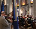 Bild: Wolfgang Steinbacher
Aufgrund des regnerischen Wetters wurden Gottesdienst und Prozession an Fronleichnam ins Innere der Basilika St. Martin verlegt.