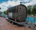 Bild: Wolfgang Steinbacher
Das Hockermühlbad hat seit Mai eine mobile Sauna. Die Badegäste sind begeistert.