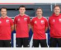 Bild: SC Luhe-Wildenau
SC-Cheftrainer Benjamin Urban (Zweiter von links) wird künftig von Stefan Grünauer (Zweiter von rechts) als Co-Trainer und Roland Frischholt (links) als Torwart-Trainer unterstützt, Sportlicher Leiter Armin Goschler (rechts) freut sich über die Zugänge im Trainerteam.