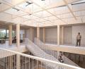 Bild: BFK Architekten und .atelier coa/exb
Hell, freundlich, mit viel Holz: So könnte es in der neuerbauten Grund- und Mittelschule in Windischeschenbach einmal aussehen.