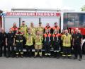 Bild: egl
Die Teilnehmer mit Ausbildern. KBR Christof Strobl und Ausbilder Thomas Binner (v.l.), sowie Lehrgangsleiter KBM Andreas Luber (rechts) und die beiden weiteren Ausbilder Roland Wiesnet (2.v.r.) und Richard Pröm (4.v.r.).
