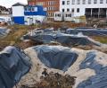 Bild: Stephan Huber
Auf Wunsch des Bürgerrats wurden die archäologischen Hinterlassenschaften auf dem Bürgerspital-Areal vor einiger Zeit mit Plastikplanen gegen die Verwitterung geschützt.