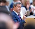Bild: Sven Hoppe/dpa
Ministerpräsident Markus Söder (CSU) spricht im bayerischen Landtag.