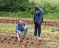 Bild: gru
Auf einem Feld erläuterte Hutzelhof-Geschäftsführer Jürgen Obermeier (links) dem Präfekten aus Bassam, Fare Bonfo, den biologischen Saatanbau.