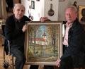 Bild: le/exb
Das vom früheren Flosser Kunstmaler Bernhard (Hartl) Fröhler auf Leinwand gemalte Ölbild mit dem Motiv des St. Nikolausberges mit Wallfahrtskirche wird im Heimatmuseum einen festen Platz finden.
