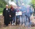 Bild: Josef Gilch
Am Meiler in Bad Windsheim (von links): Dekan Jörg Dittmar, Verwaltungsleiter Reinhold Werner, EKV-Präsident Karl Josef Tielke, Museumsdirektor Herbert May und der Vorsitzende der Ebermannsdorfer Köhler, Josef Gilch