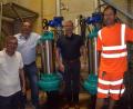 Bild: bö
Die Abwasserpumpstation in Schmidmühlen wurde mit neuester Pumpentechnik ausgestattet. Von links Bürgermeister Peter Braun, Günther Bitzenbauer und Thomas Skarban (beide Wilo-Emu-Anlagenbau) und Anlagenbetreuer Alexander Bauer von der Marktgemeinde Schmidmühlen .