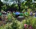 Bild: hcz
im (noch) in voller Blüte stehenden Vereinsgarten begrüßte Obst- und Gartenbauvereins- Chef Klaus Fischer die Gäste.