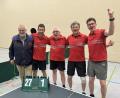 Bild: pop
Das erfolgreiche Schmidmühlener Tischtennis-Team: (von links) Abteilungsleiter Peter Meyer, Peter Nowak, Thomas Göldner, Stephan Kerschensteiner und Dirk Graf.