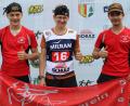 Bild: Herta Zeiler 
Julian Grundler (links), Kerstin Schmidt (Mitte) und Simon Denz waren beim Target-Sprint unterwegs.