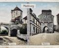 Bild: Archiv Raphael Haubelt/exb
Obertor und Mähntor in Nabburg gemeinsam auf einer nachkolorierten Postkarte aus den 1920er Jahren.