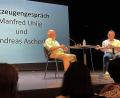 Bild: Susanne Schwab
Ein spannendes und unterhaltsames Zwiegespräch entwickelte sich zwischen dem 93-jährigen Manfred Uhlig (links), der vier Jahre lang dem festen Ensemble des Amberger Stadttheaters angehörte, und AZ-Redakteur Andreas Ascherl.