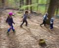 Symbolbild: Frank Rumpenhorst/dpa
Die Kinder im Waldkindergarten verbringen die meiste Zeit unter freiem Himmel.