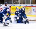 Bild: Tobias Neubert
Marco Wölfl (rechts), der Goalie der Blue Devils Weiden, hatte alles im Blick und auch im Griff,