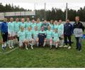 Bild: Georg Müllner 
Kreissieger SV 08 Auerbach mit Trainerin Renate Kraus (links) und Spielleiter Michael Seidinger und Abteilungsleiter Norbert Biersack (von rechts)