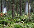 Bild: wro
Bei der Einsatzübung im Waldgebiet "Brand" mussten die Hilfskräfte Flammen auf einer Fläche von 1,4 Quadratkilometern bekämpfen.