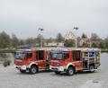 Bild: Feuerwehr Tirschenreuth/exb
Die beiden neuen Einsatzfahrzeuge der Tirschenreuther Feuerwehr sind bereit für ihre Aufgaben: das Tanklöschfahrzeug (TLF) 3000 Staffel (rechts) und das Hilfeleistungs-Löschgruppenfahrzeug (HLF) 20.