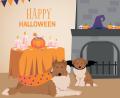 Grafik: Marina Gube
Linchen und ihre kleine Schwester feiern Halloween