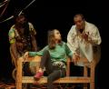 Bild: Rasco Zehcnas/exb
Manuel Sailer, Annalena Egerer und Asso Mbaye (von rechts) in "Gloomy Sunday"