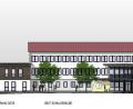 Bild: Planverfasser Architekturbüro Schöberl
Neue Ansichten vom Parksteiner Schulgebäude. In der bestehenden Schule wird der Hausmeistertrakt umgebaut und in Fortsetzung ein neuer Anbau mit Mensa und Mehrzweckraum für die Schülerbetreuung der Offenen Ganztagsschule geplant. Der Vorentwurf von Architekt Josef Schöberl zeigt die Südansicht mit dem Anbau (links).