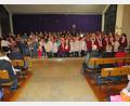 Bild: adj
Gemeinsam sangen die Kinder der fünf Schulen das Lied "Feliz Navidad".