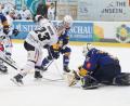 Bild: Thomas Heide
Daniel Bruch vor dem Tor der Lausitzer Füchse. Am Sonntagabend gewannen die Blue Devils das Auswärtsspiel in Weißwasser mit 4:0 und blieben erneut ohne Gegentor.