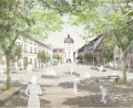 Grafik: Planungsbüro Holl-Wieden aus Würzburg
In dieser Entwurfsansicht mit Blick Richtung Vogelturm sieht man in etwa die neue Gestaltung des Marktplatzes.