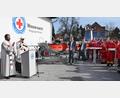 Bild: gf
Diakon Tim Saborowski und Pfarrer Johann Hofmann erbitten Gottes Segen für das neue Wasserrettungszentrum in Hirschau und segnen das neue gut 50.000 Euro teure Faster-Einsatzboot namens "Gerd".