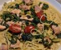 Bild: Stephan Huber
Fleischlos und schnell zubereitet: Gorgonzola-Lachs-Spaghetti.