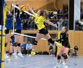 Archivbild: Hubert Ziegler
Mit Schwung will Sara Sasic (Mitte) vom SV Hahnbach den Ball auch in Erfurt übers Netz befördern.