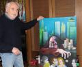 Bild: prh
Ernst Umann stellt in der Ausstellung "Quo Vadis" seine neuen Werke aus. Die hat er zum Großteil auf die Leinwände gemalt, auf denen vorher seine sieben Todsünden zu sehen waren.