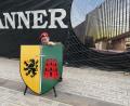 Bild: Alexander Welscher/dpa
Das neue Wappen der Panzerbrigade 45: Zur Aufstellung des Stabs präsentierte die Bundeswehr am Dienstag auch das neue Zeichen der Litauen-Brigade.