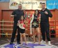 Bild: Amelie Och
Von links: Manuel Wolpert (Hauptkampfrichter Ringsport), Mila Wurster, Jenny Wurster und Erich Aul (Coach). Die beiden Schwestern erzielten bei der Austrian State Championship starke Ergebnisse.