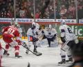 Bild: A. Chuc
Goalie Marco Wölfl Mitte hinten) wurde sieben Mal bezwungen. Die Blue Devils verloren am Freitag in Bad Nauheim mit 3:7.