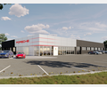 Grafik: Porsche Deutschland
So wird sich das neue Amberger Porsche-Zentrum an der B 85 mit moderner Optik und neuem Konzept in Zukunft präsentieren.