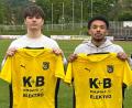 Bild: Reinhardt
Die beiden jungen Neuzugänge des FC Amberg für die kommende Bezirksliga-Saison: Edgard Becker (links) und Jamario Carswell.
