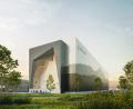 Archivbild: AAnimation Architekturbüro Kuchenreuther
So soll das neue Hochregallager der Firma Cube künftig aussehen. Die Kletterwand auf der Westseite wird 30 Meter hoch.