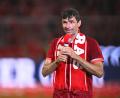 Bild: Tom Weller/dpa
Der letzte Spaßvogel: Thomas Müller als Stand-Up-Comedian nach seinem letzten Spiel für die Bayern in der heimischen Arena.