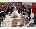 Bild: pi
Nach dem Gottesdienst folgt der "Schuss ins Glück". Florian sieht der aktiven Fußballerin Selina dabei aufmerksam zu.