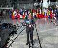Bild: Helena Dolderer/dpa
Bundesverteidigungsminister Boris Pistorius (SPD) spricht im Nato-Hauptquartier.