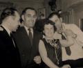Bild: Archiv DJK Neukirchen 
Die Gründerväter im Fasching (ca. 1950): Erhard Schriml, Hans Geibig mit Ehefrau Emilie und Franz Neumann (von links).