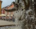 Bild: Stephan Huber
Der Hochzeitsbrunnen am Amberger Marktplatz, ist bei jedem Wetter schön.