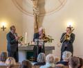 Bild: Karl-Heinz Schmid
Jürgen Hahn, Richard Roblee und Mathias Grabisch (von links) kommen mit ihrer Very little Bigband zu einem Konzert in die Christuskirche nach Auerbach.