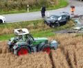 Bild: Philipp André/onw-images/dpa
Bei dem Überschlag wurde ein vierjähriger Junge aus dem Traktor geschleudert und schwer verletzt.