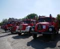 Bild: flm
65 historische Feuerwehrfahrzeuge waren auf dem Platz neben dem Feuerwehrhaus aufgestellt.